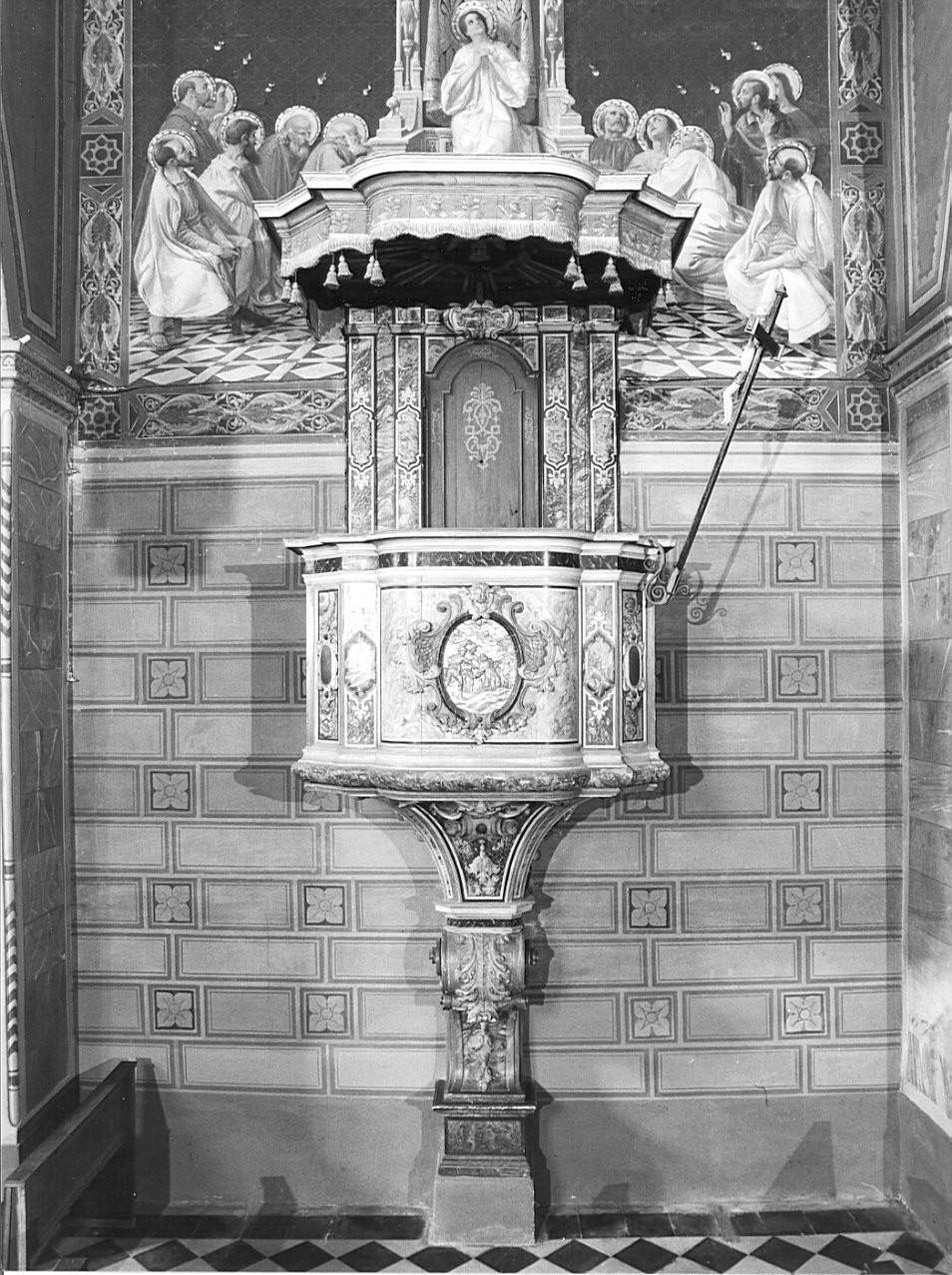 pulpito, opera isolata di Caniana Giovanni Battista (cerchia) (sec. XVIII)