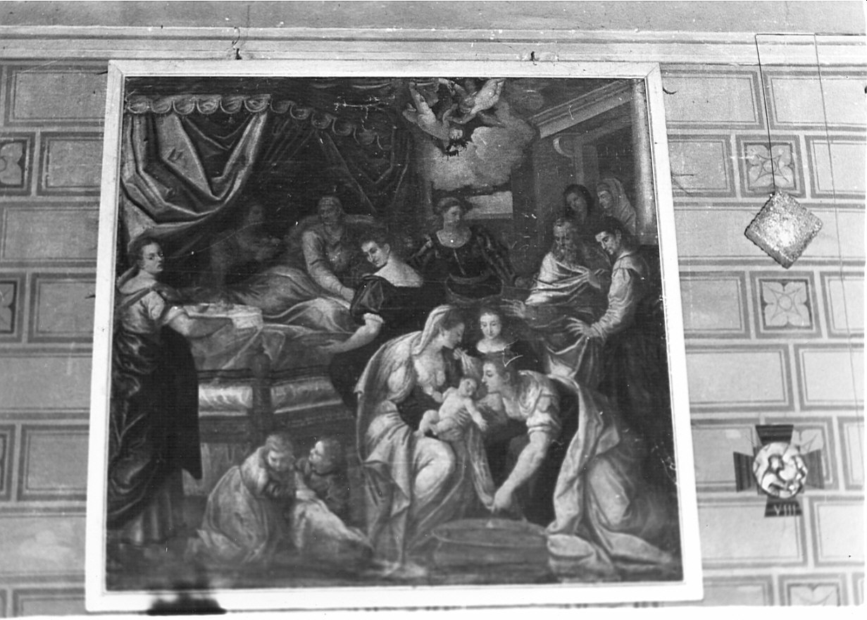 nascita di Maria Vergine (dipinto, pendant) - ambito bergamasco (sec. XVI)
