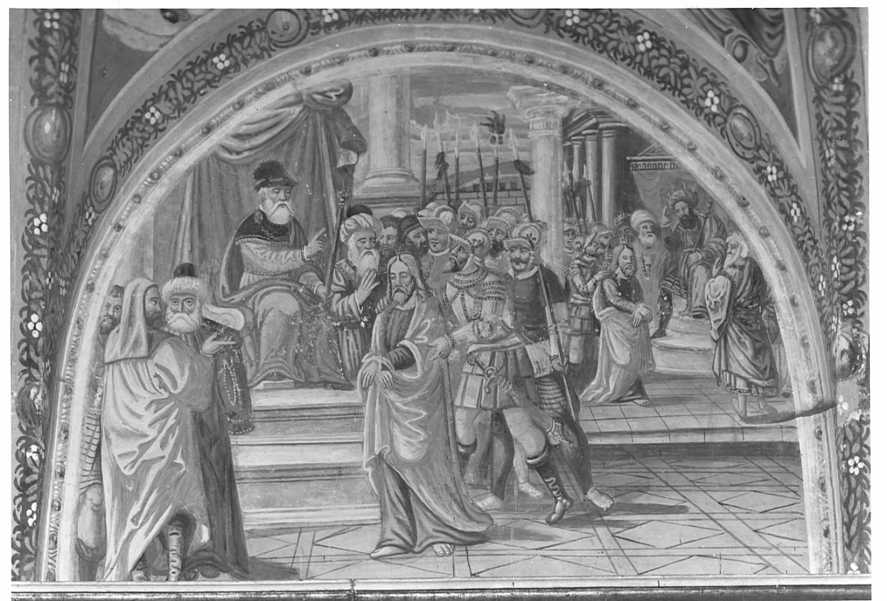 Cristo davanti a Caifa/ Cristo davanti a Pilato (dipinto, elemento d'insieme) - ambito lombardo (seconda metà sec. XVII, sec. XIX)