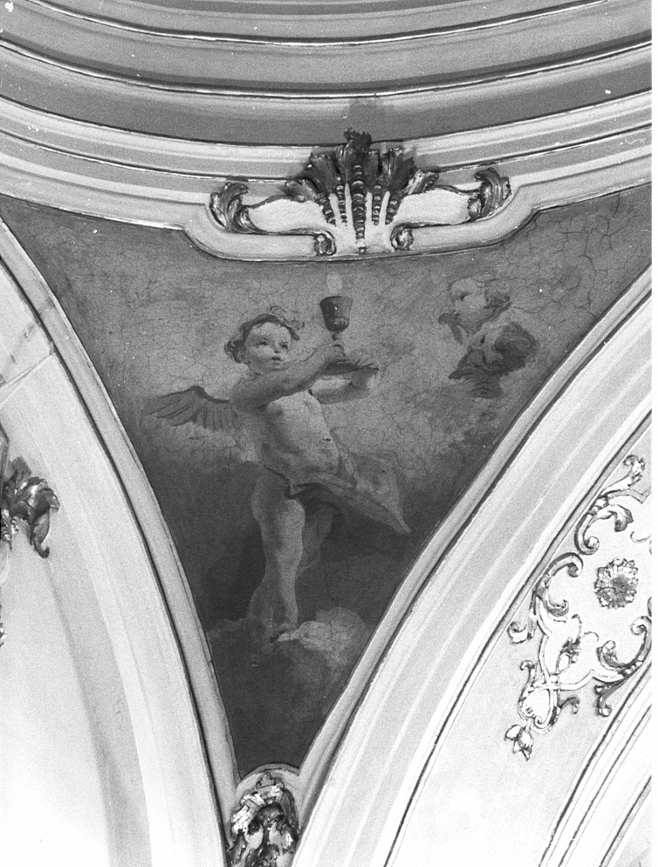angelo con calice (dipinto, elemento d'insieme) di Galliari Bernardino, Galliari Fabrizio (sec. XVIII)