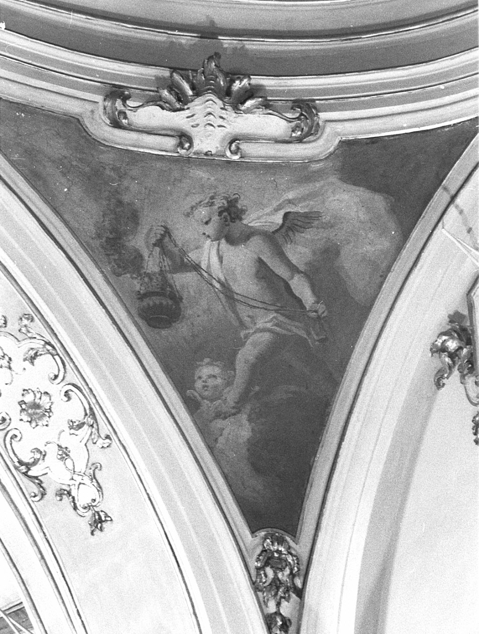 angelo con turibolo (dipinto, elemento d'insieme) di Galliari Bernardino, Galliari Fabrizio (sec. XVIII)