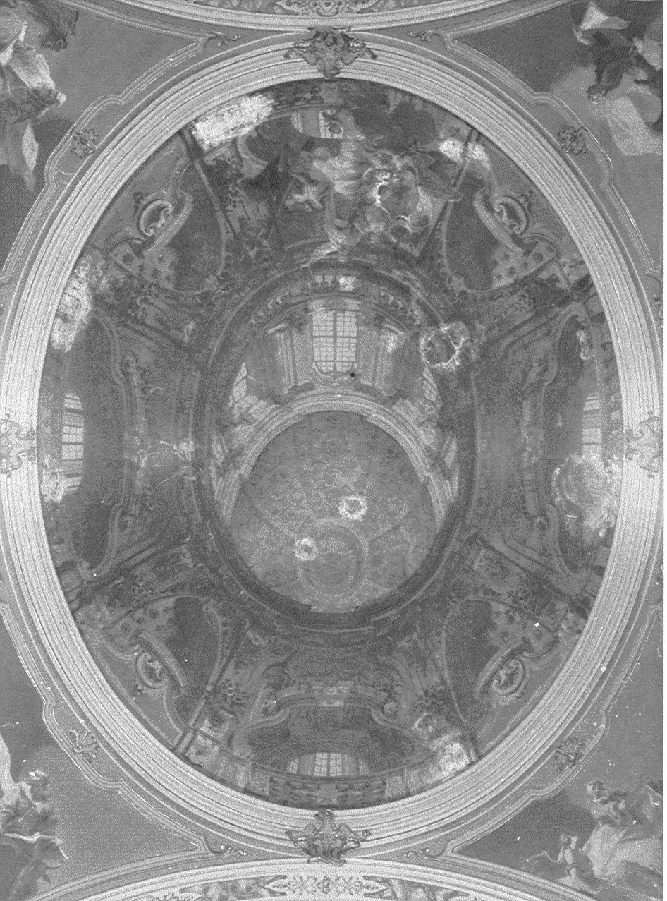 quadratura architettonica/ gloria di Sant'Andrea (dipinto, elemento d'insieme) di Galliari Bernardino, Galliari Fabrizio (sec. XVIII)