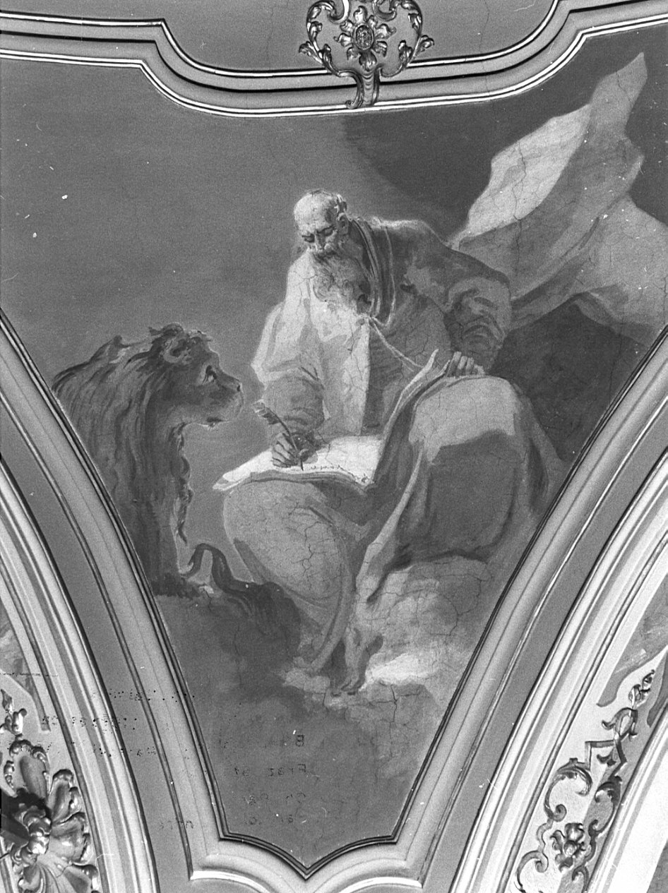 San Marco Evangelista (dipinto, elemento d'insieme) di Galliari Bernardino, Galliari Fabrizio (sec. XVIII)