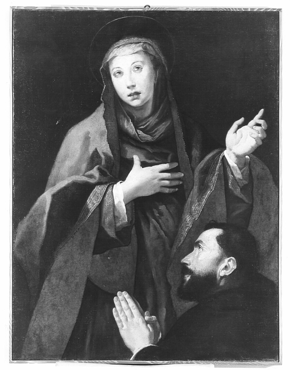 Madonna e devoto (dipinto, opera isolata) - ambito veneto (sec. XVII)