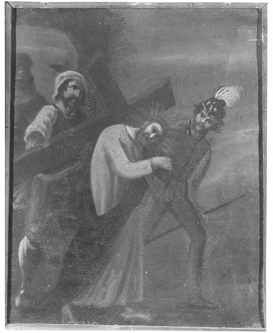 stazione II: Gesù caricato della croce (Via Crucis, elemento d'insieme) - ambito bergamasco (fine/inizio secc. XIX/ XX)