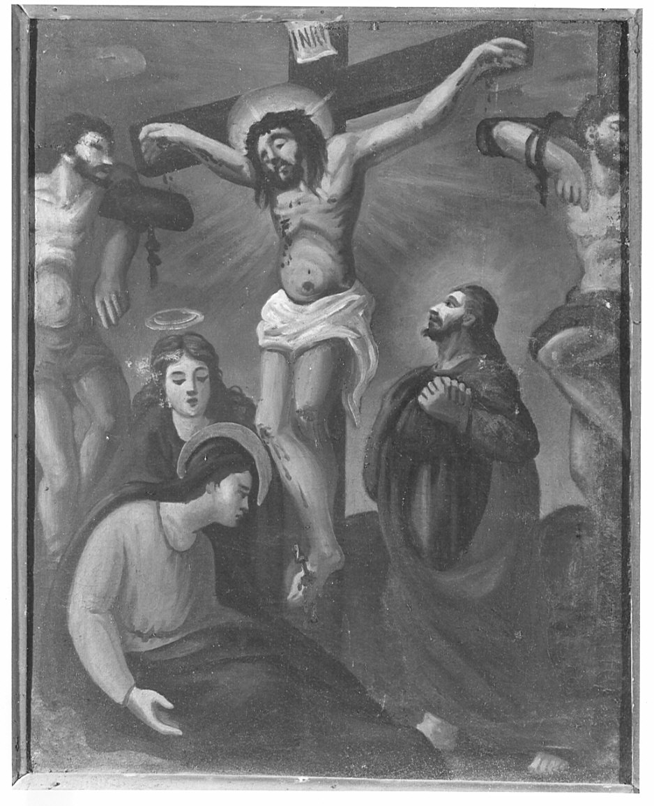 stazione XII: Gesù innalzato e morto in croce (Via Crucis, elemento d'insieme) - ambito bergamasco (fine/inizio secc. XIX/ XX)