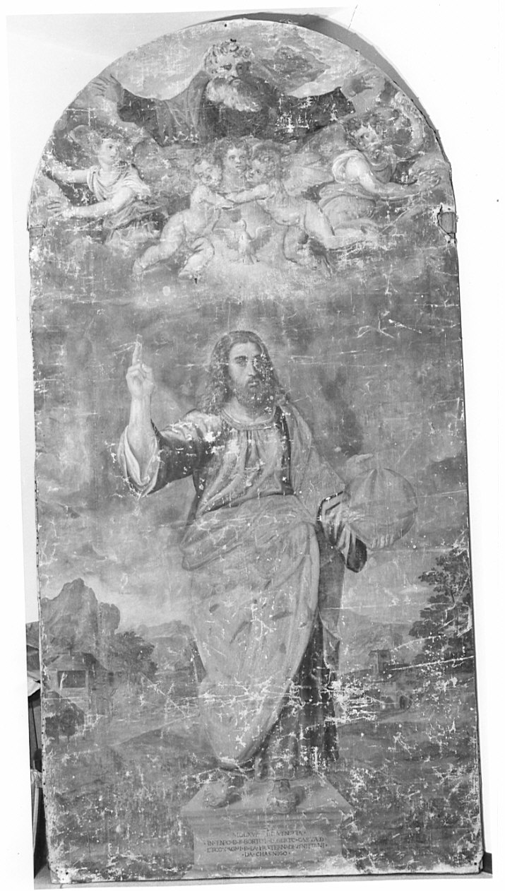 Cristo redentore benedicente (dipinto, opera isolata) - ambito veneto (sec. XVI)
