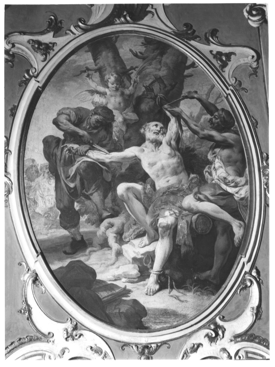 Martirio di San Bartolomeo, San Bartolomeo è scorticato vivo (dipinto, ciclo) di Orelli Giuseppe Antonio (sec. XVIII)