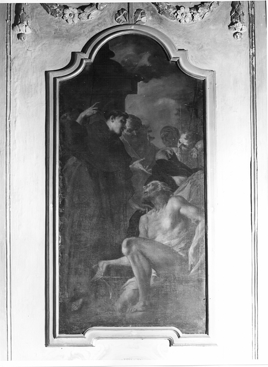 Sant'Antonio da padova resuscita il padre (dipinto, pendant) - bottega lombarda (fine/inizio secc. XVII/ XVIII)