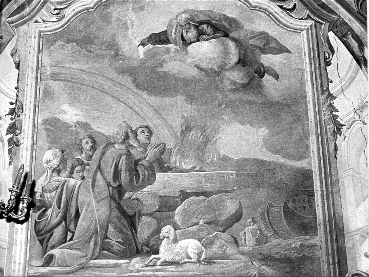 sacrificio di Noè (dipinto, opera isolata) - ambito bergamasco (fine sec. XVIII)