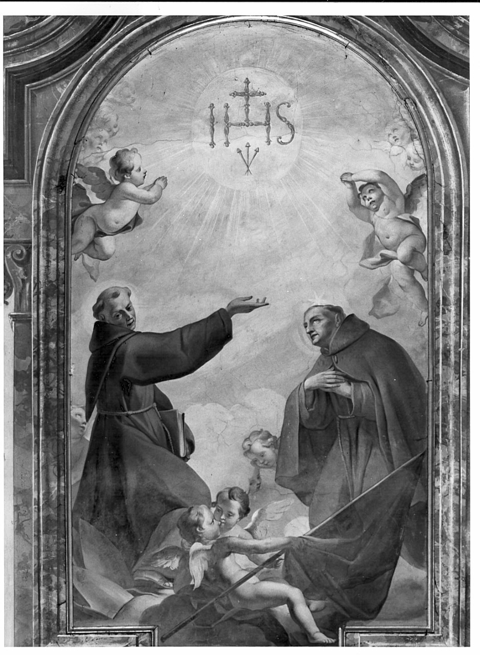 San Bernardino con Sant'Antonio da Padova (dipinto, elemento d'insieme) di Galliari Bernardino, Galliari Fabrizio, Galliari Giovanni Antonio (sec. XVIII)