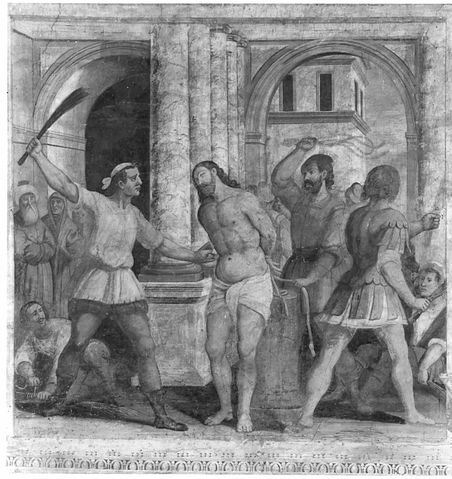 flagellazione di Cristo (dipinto, elemento d'insieme) - ambito bergamasco (sec. XVII)