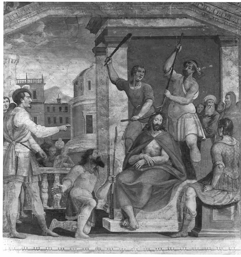 Cristo coronato di spine (dipinto, elemento d'insieme) - ambito bergamasco (sec. XVII)