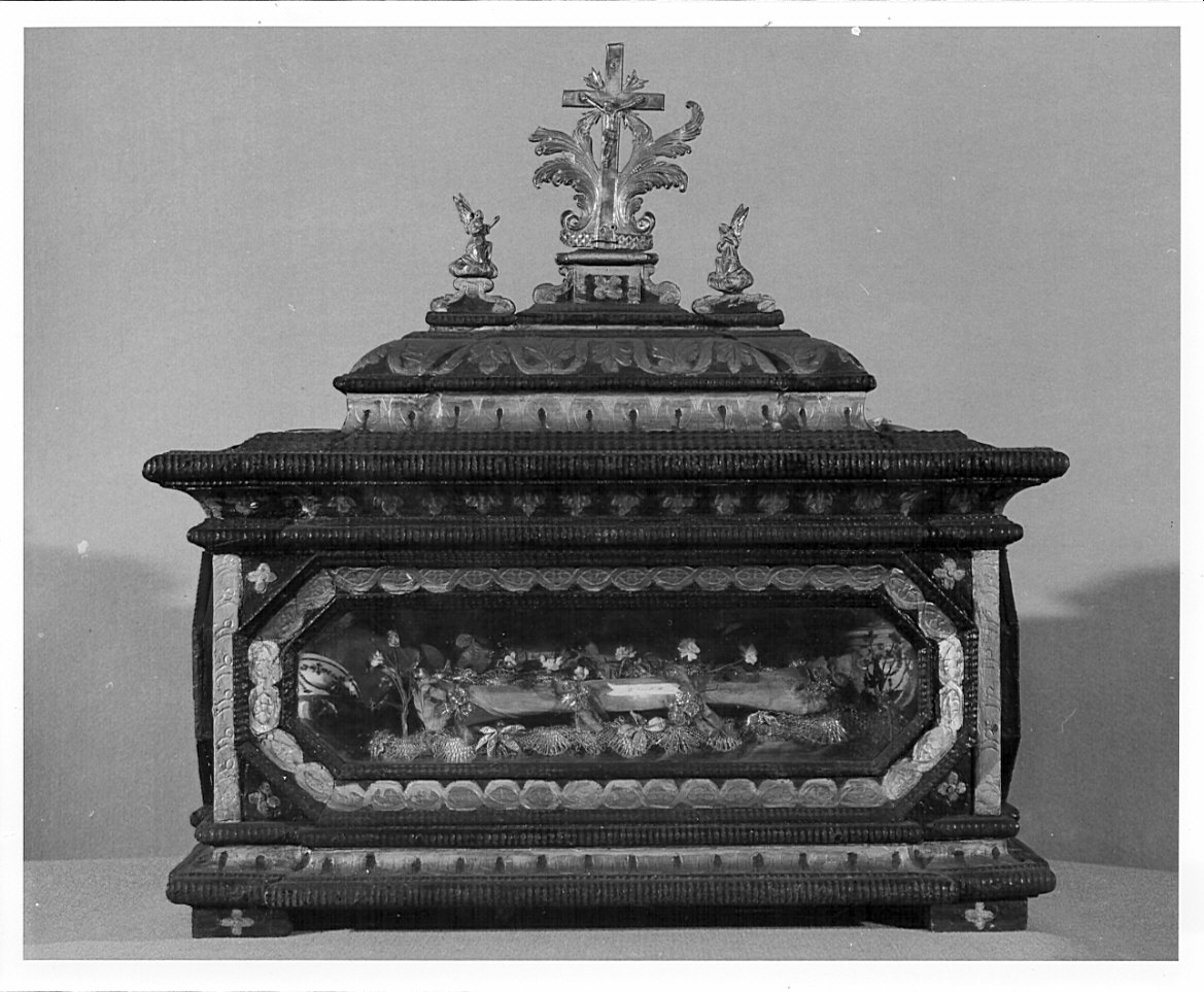 reliquiario a teca - a urna, opera isolata - bottega italiana (sec. XVIII)