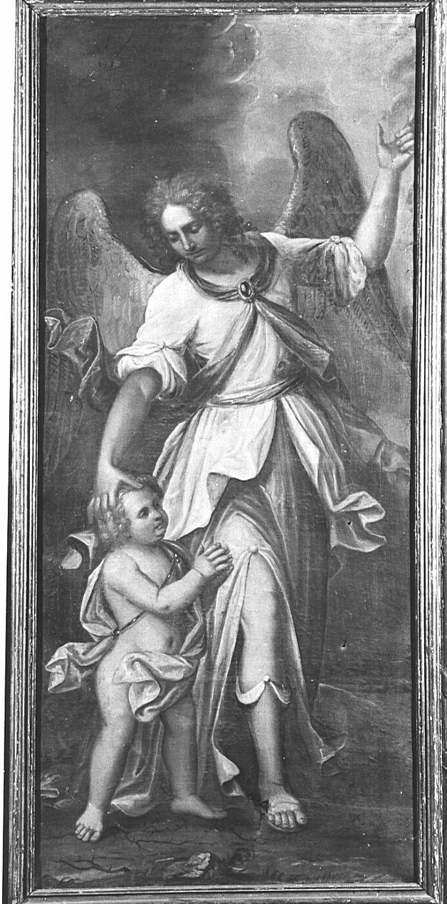 angelo custode (dipinto, pendant) - ambito lombardo (sec. XVIII)