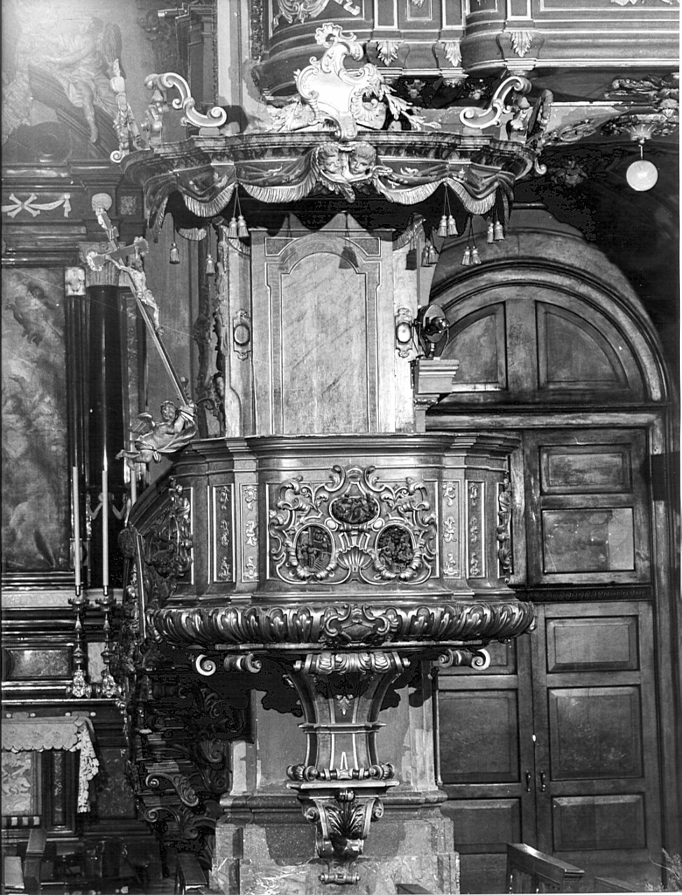 pulpito, complesso decorativo - bottega bergamasca (sec. XVIII)