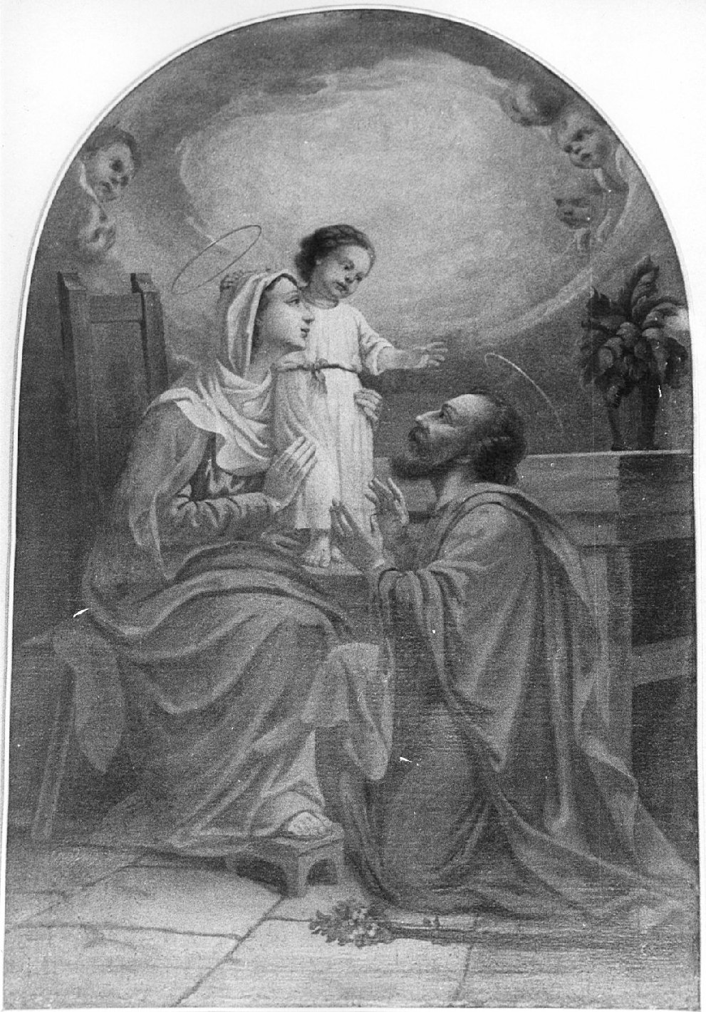 Sacra Famiglia (dipinto, opera isolata) - ambito italiano (inizio sec. XIX)