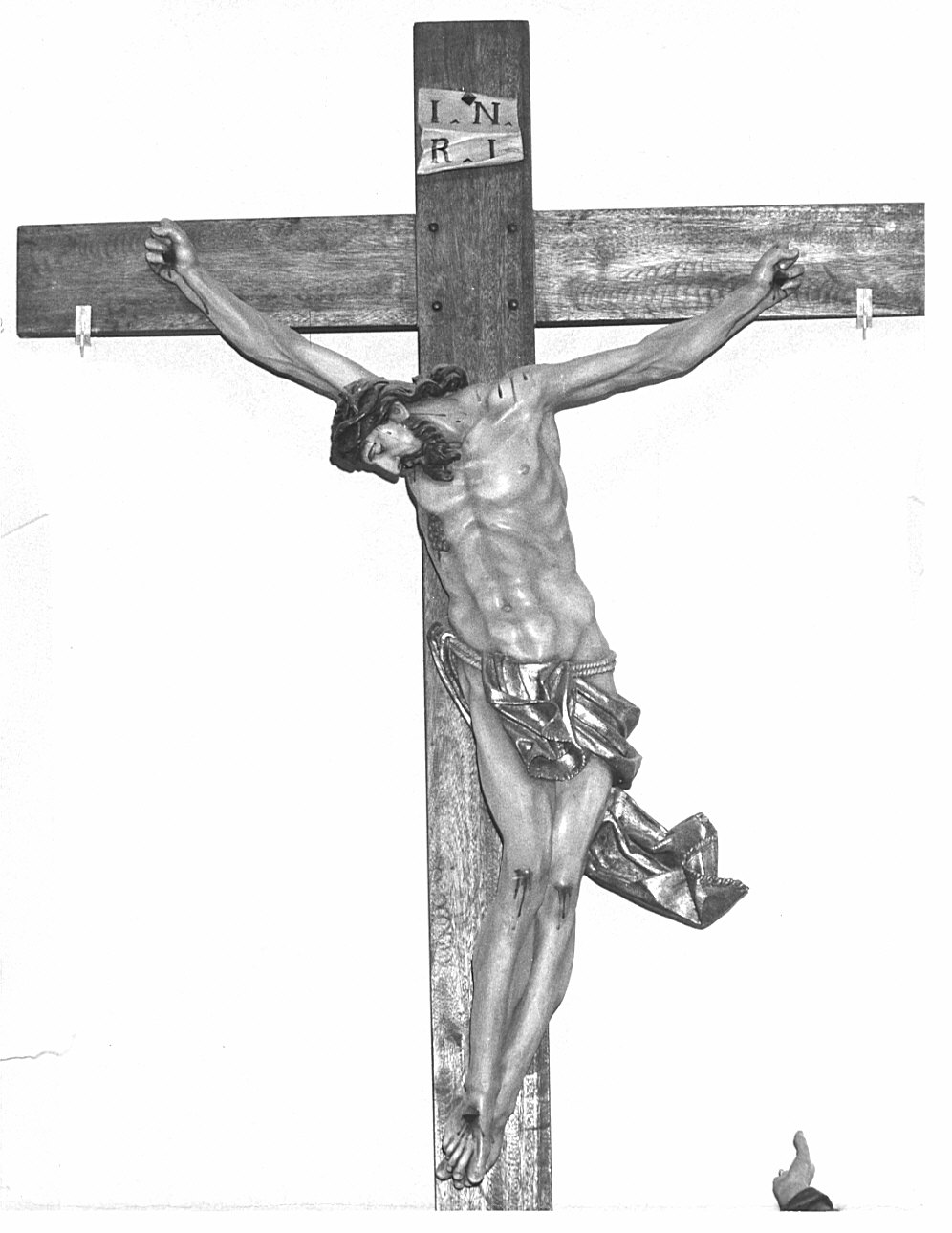 Cristo crocifisso (statua, elemento d'insieme) - bottega bergamasca (metà sec. XVIII)