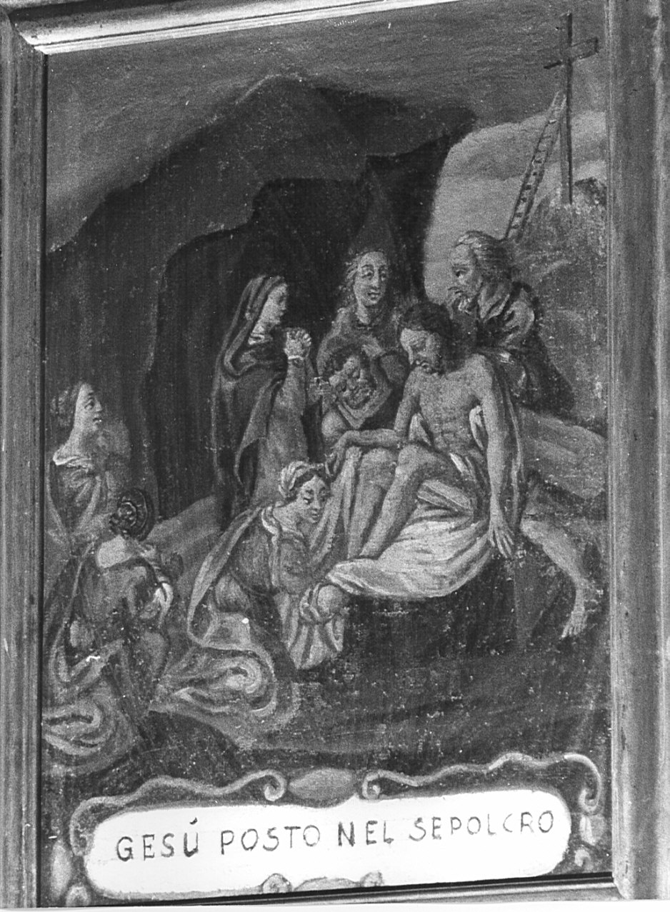stazione XIV: Gesù deposto nel sepolcro (Via Crucis, elemento d'insieme) - ambito bergamasco (sec. XVIII)