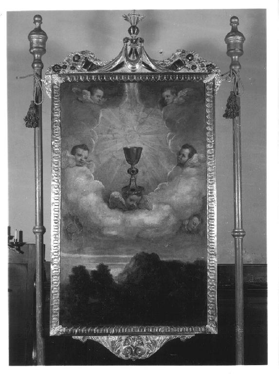 gloria dell'Eucaristia (stendardo processionale, elemento d'insieme) di Moroni Giovan Battista (sec. XVI)
