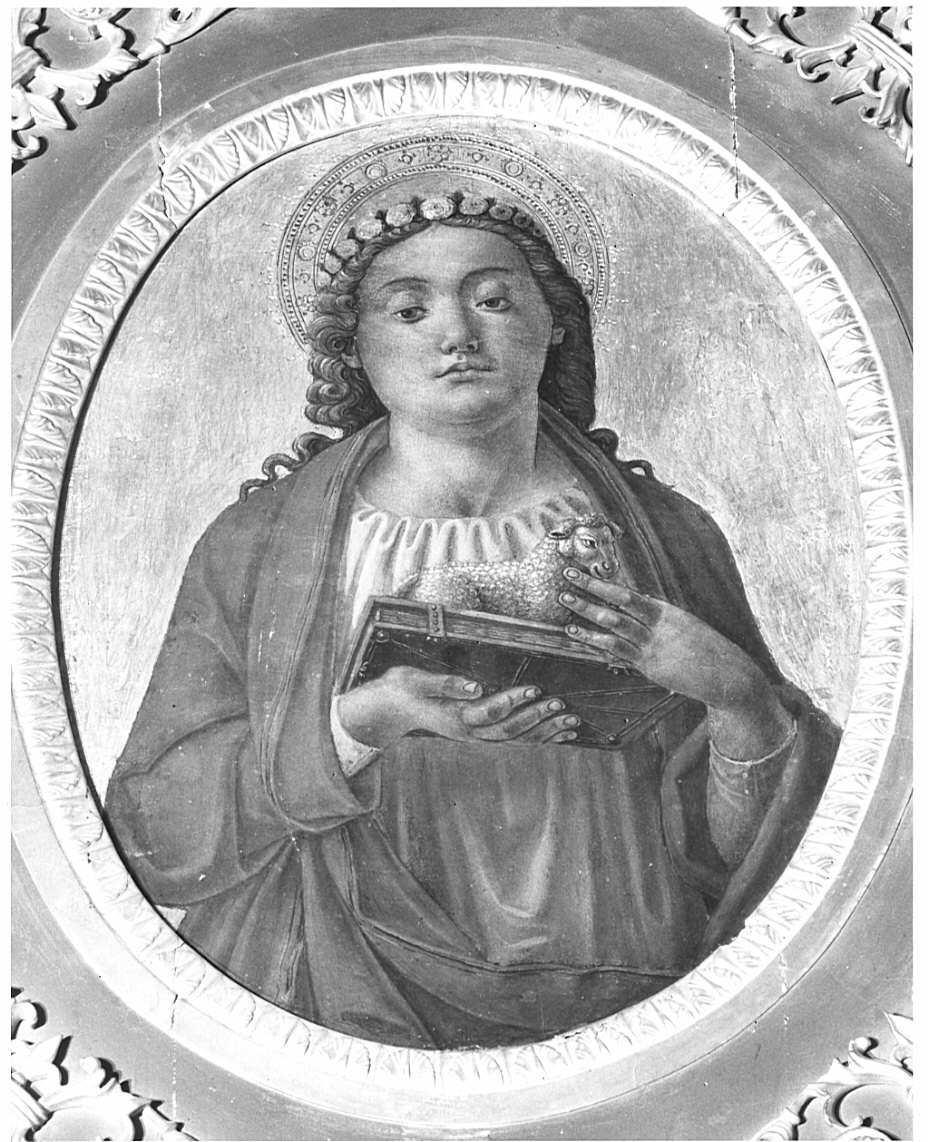 Sant'Agnese (dipinto, frammento) di Vivarini Bartolomeo (attribuito) (fine sec. XV)