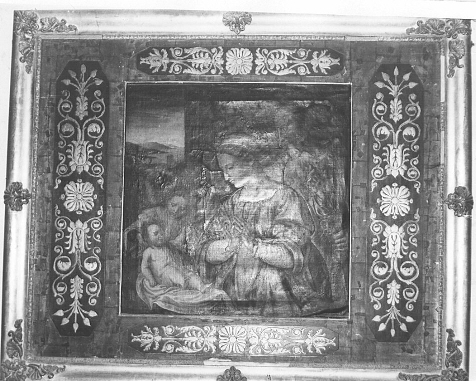 adorazione di Gesù Bambino (dipinto, opera isolata) - ambito lombardo (fine sec. XVI)