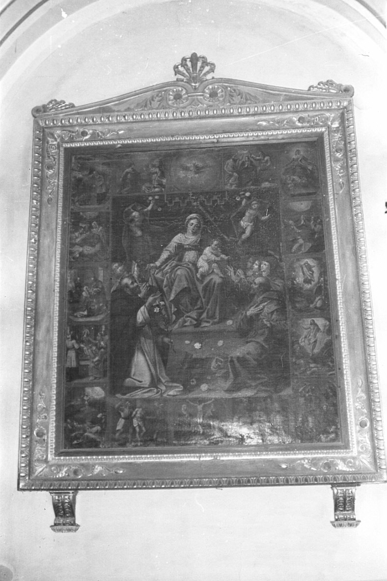 Madonna del Rosario con Santi e misteri del rosario (dipinto, insieme) - ambito lombardo (sec. XVII)