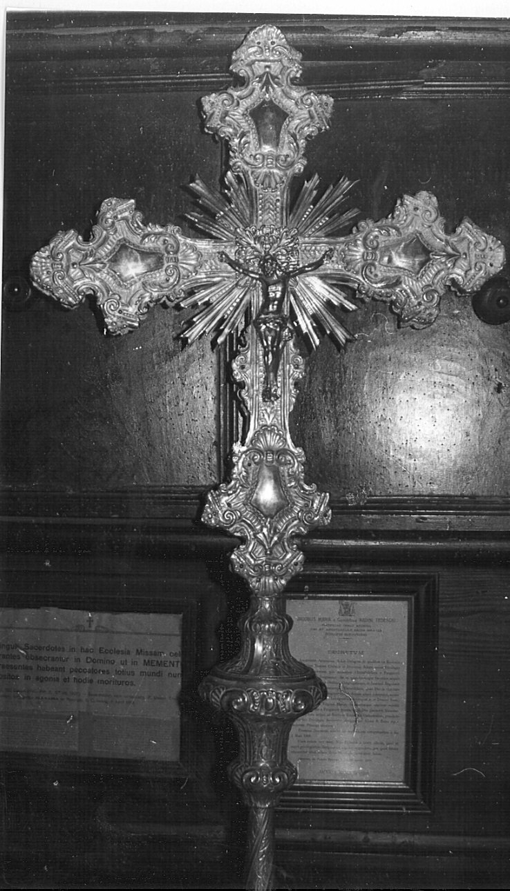 croce processionale, opera isolata - bottega lombarda (metà sec. XVIII)