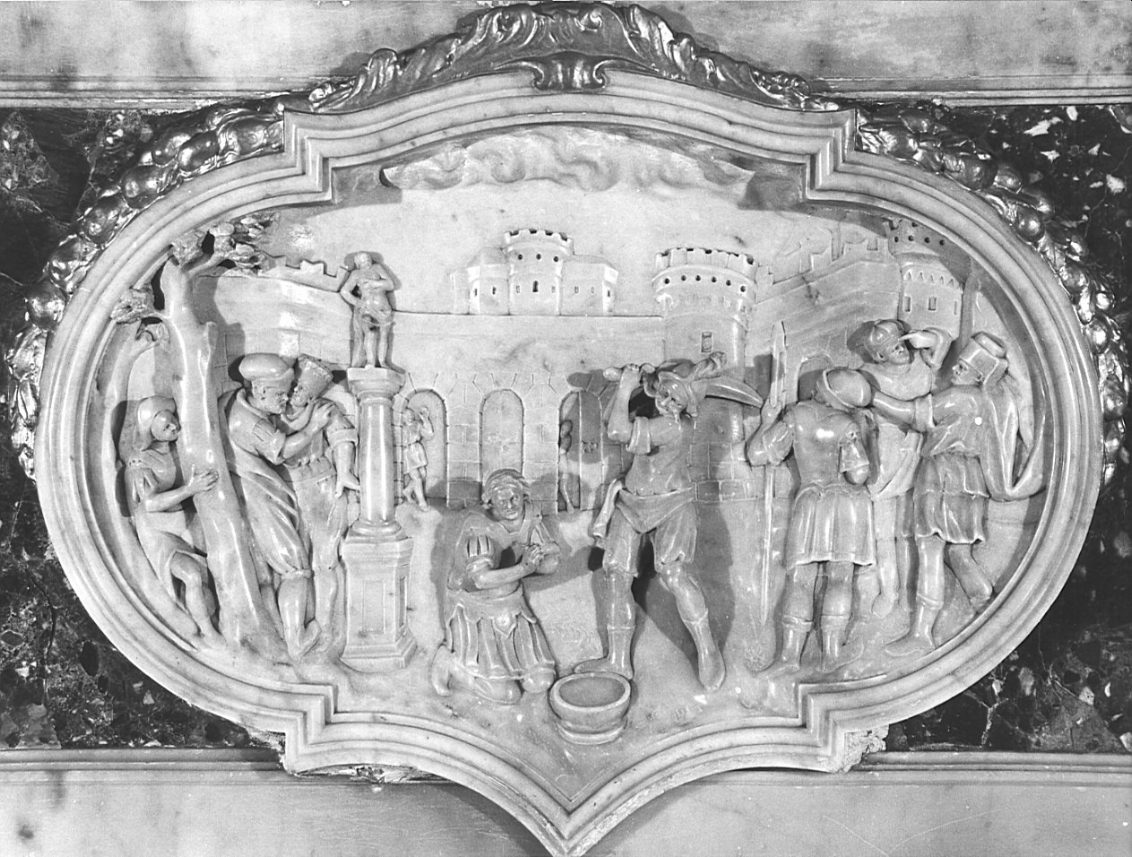 decapitazione di Sant'Alessandro (rilievo, elemento d'insieme) di Fantoni Donato Andrea (attribuito) (seconda metà sec. XVIII)