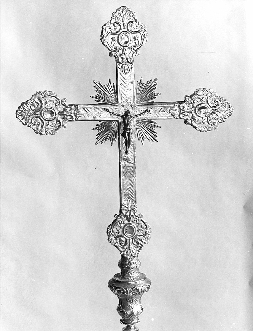 croce processionale, opera isolata - bottega bergamasca (sec. XVIII)