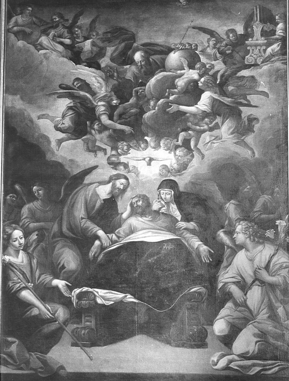 morte di San Giuseppe (dipinto, opera isolata) - ambito bergamasco (ultimo quarto sec. XVII)