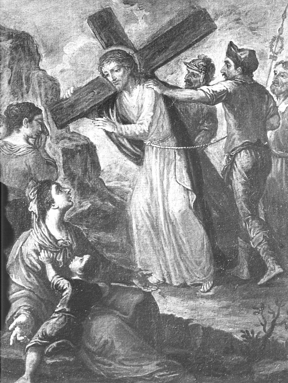 stazione VIII: Gesù consola le donne di Gerusalemme (dipinto, elemento d'insieme) di Peverada Gaetano (attribuito) (fine/inizio secc. XVIII/ XIX)