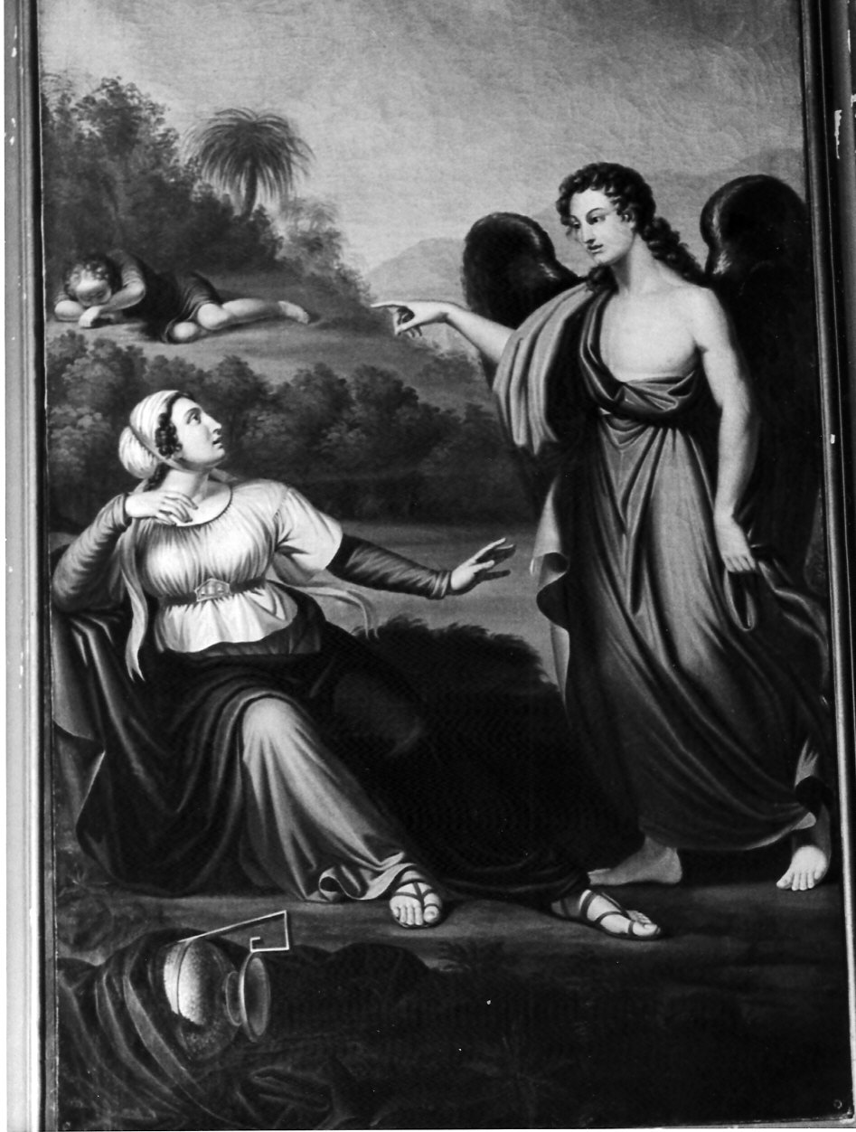 Agar nel deserto è persuasa dall'angelo a tornare indietro (dipinto, opera isolata) di Riva Giovanni (attribuito) (seconda metà sec. XIX)