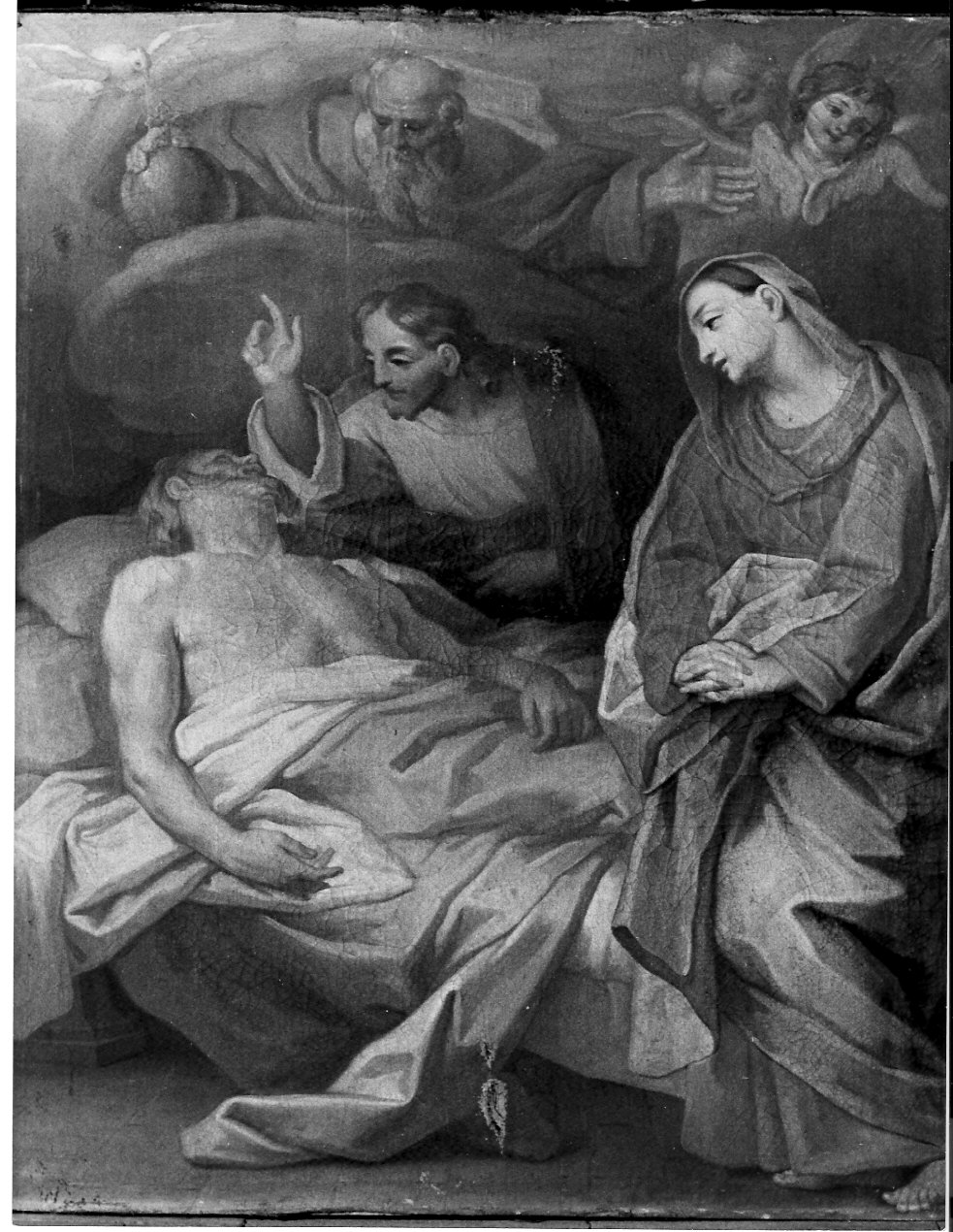 morte di San Giuseppe (dipinto, opera isolata) - ambito bergamasco (seconda metà sec. XVIII)