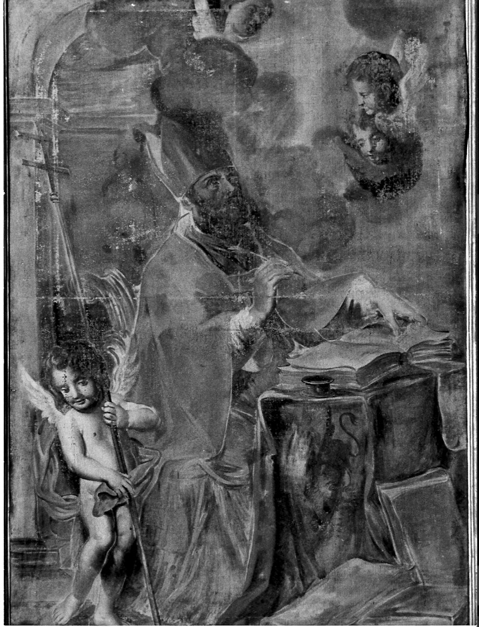 Santo vescovo (dipinto, opera isolata) - ambito bergamasco (secc. XVII/ XVIII)