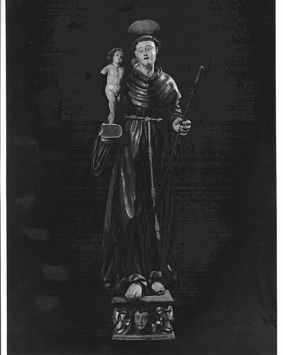 Sant'Antonio da Padova con il bambino (scultura, opera isolata) - bottega bergamasca (seconda metà sec. XVII)