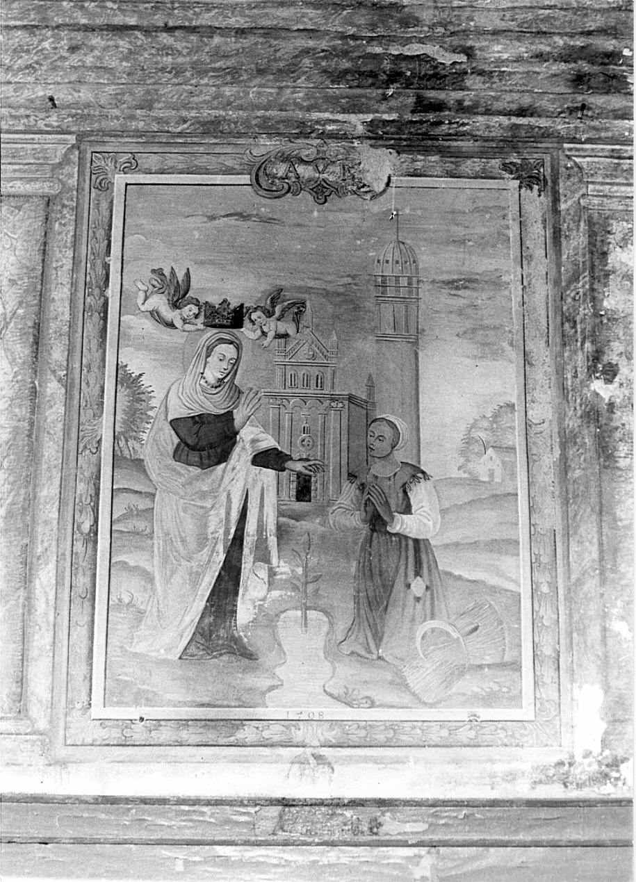 apparizione della Madonna del Sacro Fonte di Caravaggio (dipinto, opera isolata) - ambito bergamasco (inizio sec. XVIII)