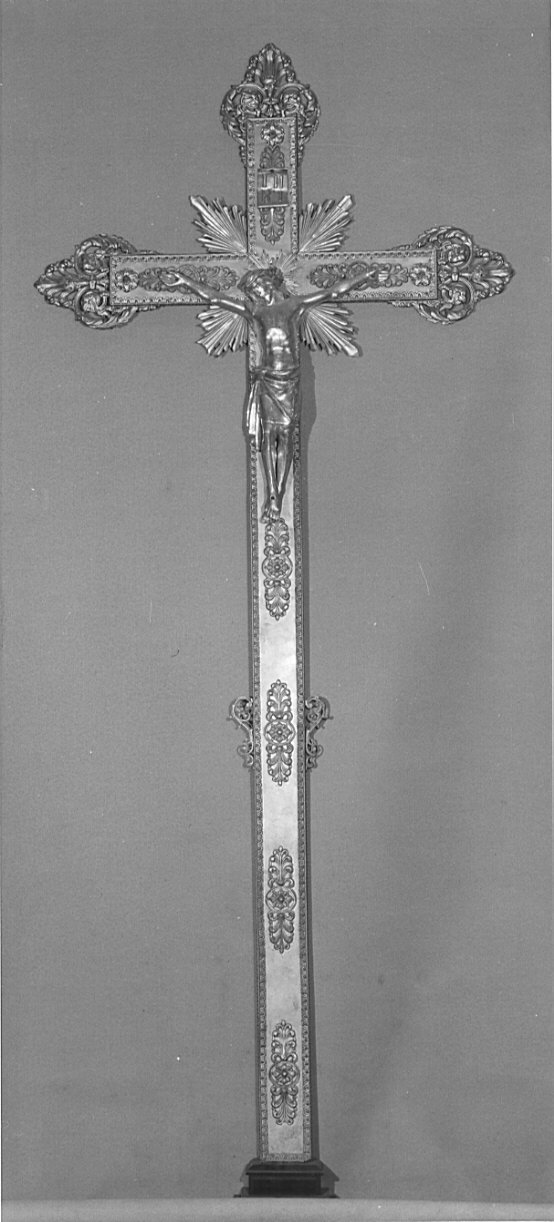 Cristo crocifisso (croce processionale, opera isolata) - bottega lombarda (fine/inizio secc. XVII/ XVIII, sec. XIX)