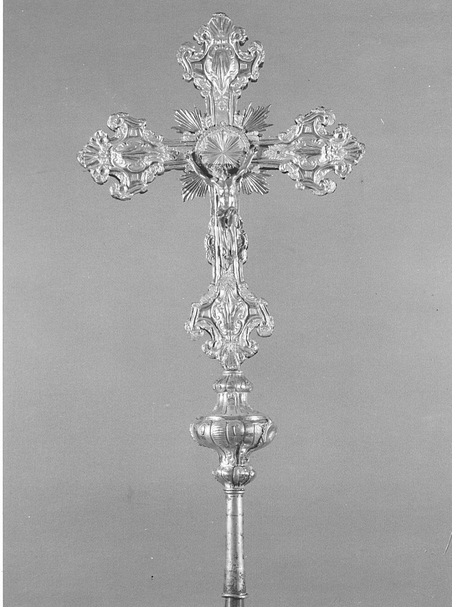 Cristo crocifisso (croce processionale, opera isolata) - bottega bergamasca (sec. XVIII)