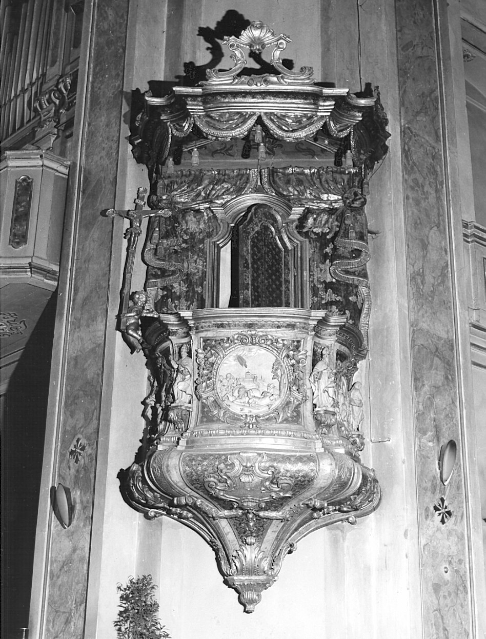 pulpito, complesso decorativo - bottega lombarda (sec. XVIII)