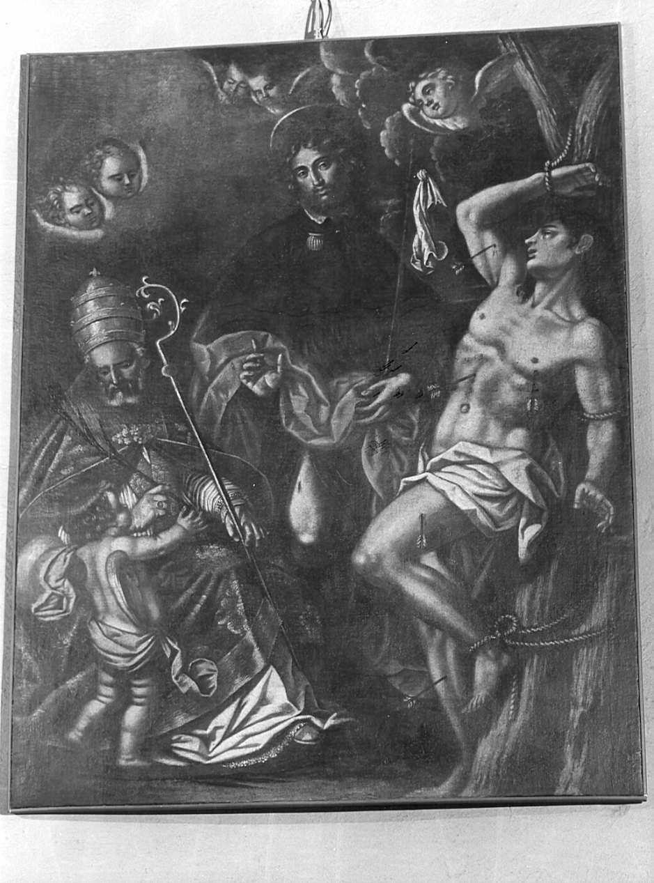 San Gregorio, San Rocco e San Sebastiano (dipinto, opera isolata) - ambito lombardo (sec. XVII)