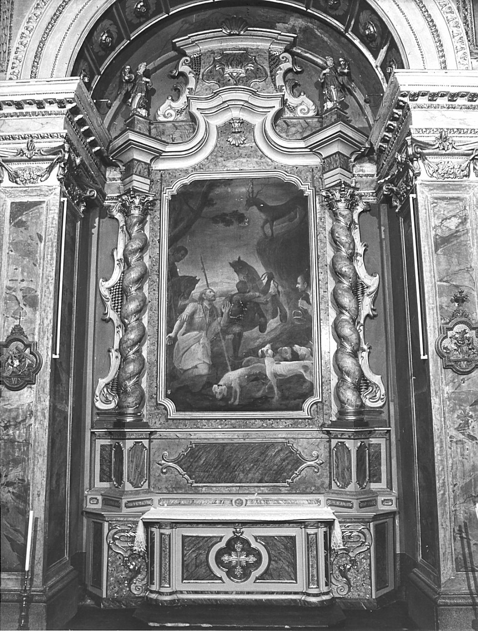 altare, complesso decorativo - bottega bergamasca (fine/inizio secc. XVII/ XVIII)