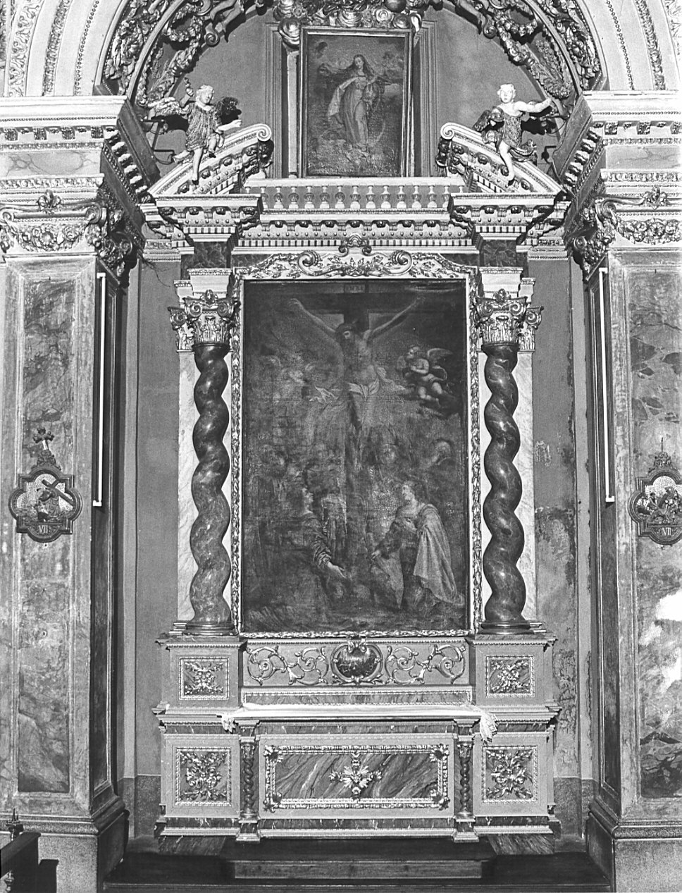 altare, complesso decorativo - bottega bergamasca (fine/inizio secc. XVII/ XVIII)