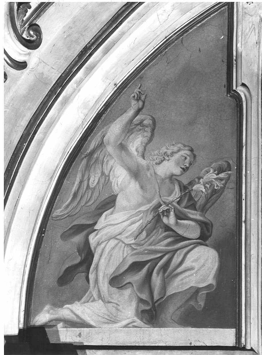 angelo annunciante (dipinto, pendant) di Quaglio Giulio (sec. XVIII)