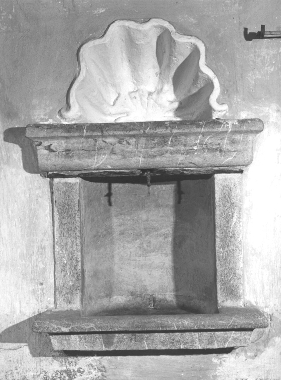 lavabo da sacrestia, opera isolata - bottega bergamasca (sec. XVII)
