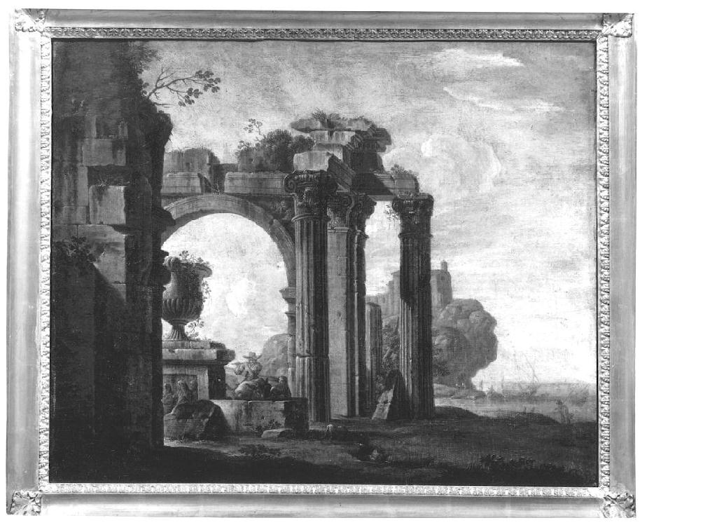 Paesaggio con rovine (dipinto, opera isolata) - ambito Italia settentrionale (sec. XVIII)