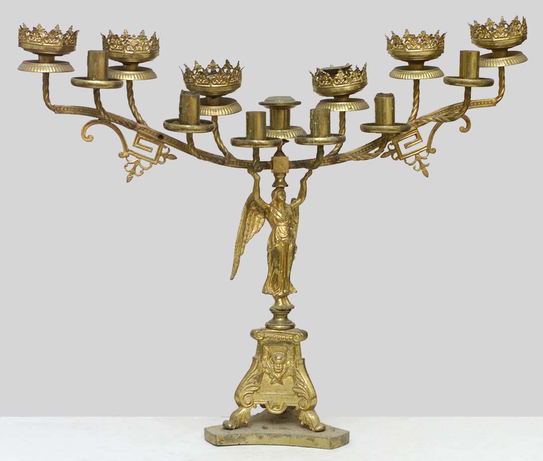 candelabro da chiesa, opera isolata - bottega lombarda (seconda metà sec. XIX)