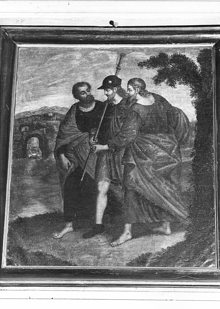 incontro di Cristo e i discepoli sulla via di Emmaus (dipinto, opera isolata) - ambito lecchese (sec. XVII)