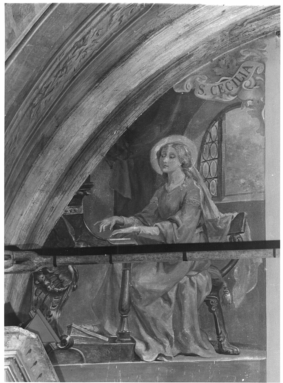 Santa Cecilia (dipinto) di Morgari Luigi (sec. XX)