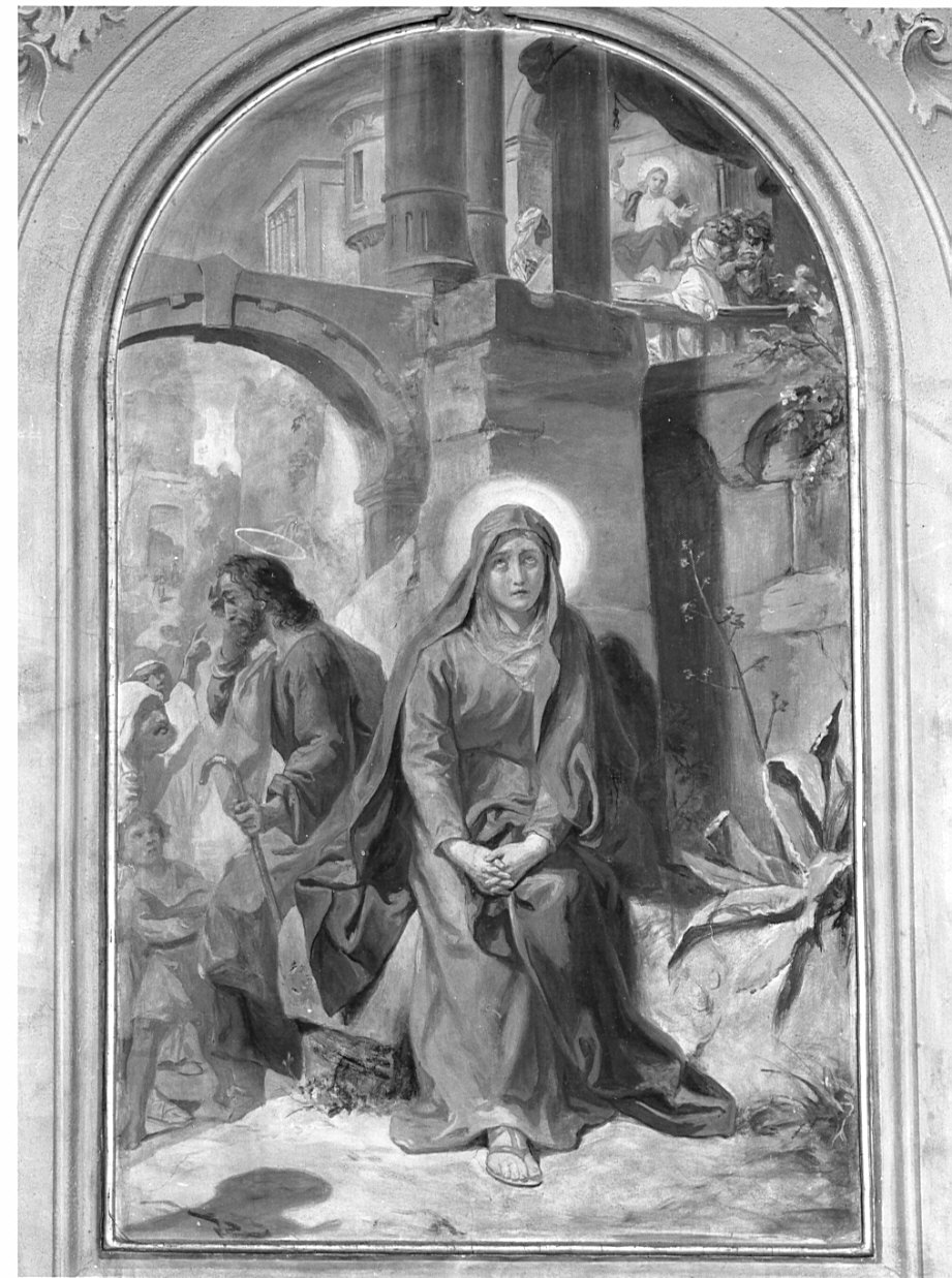 Gesù smarrito nel tempio (dipinto) di Morgari Luigi (sec. XX)